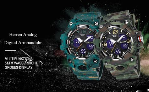 Fomtty Camouflage Uhr Herren Herrenuhr Chronograph Digitaluhr