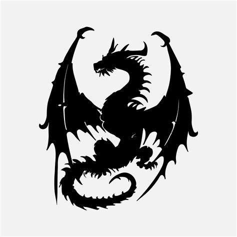 black dragon vector silhouette 24480294 Vector Art at Vecteezy