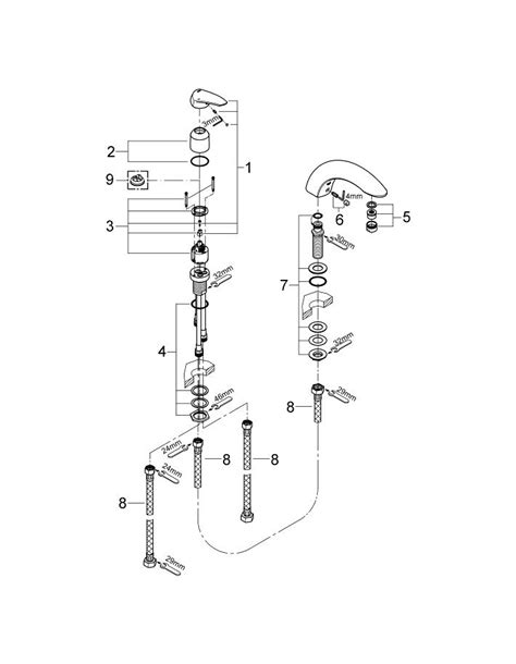 Eurodisc Two Hole Single Lever Bath Combination GROHE