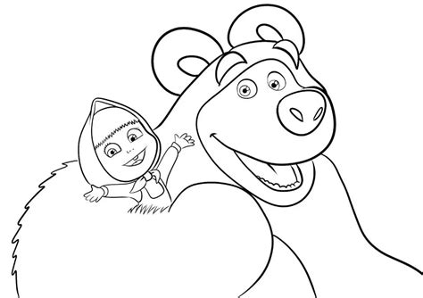 Desenho Masha e o Urso para Colorir e Imprimir
