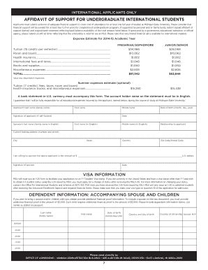 Msu Affidavit Of Support Fill Online Printable Fillable Blank