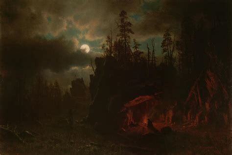 The Trappers Camp Painting By Albert Bierstadt Fine Art America