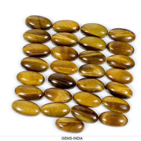 Pcs Yellow Tiger Eye Aaa Loose Natural Long Oval X Mm Etsy