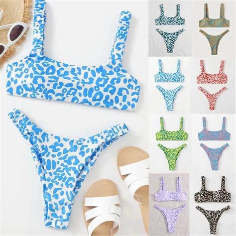 Maillot De Bain Sexy Imprim L Opard Pour Femmes Micro Bikini Tanga