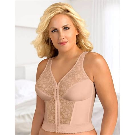 Exquisite Form Fully® Front Close Wirefree Longline Posture Bra With Lace Style 5107565