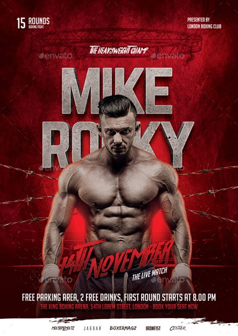 Mma Boxing Flyer Template Print Templates Graphicriver