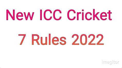 7 New Rules In Cricket By ICC New Rules In Cricket Followed From 1st