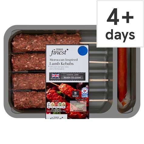 Calories In Tesco Finest Moroccan Inspired Lamb Kebabs 4 Chumster