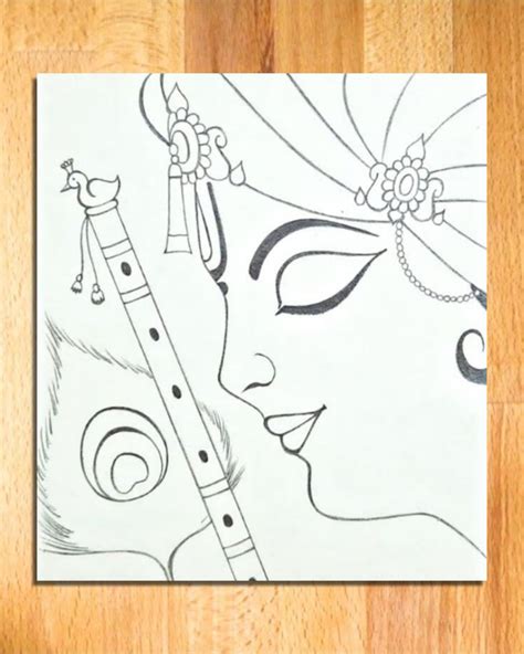 Face Drawing Of Lord Krishna Shree Krishna Thakur Drawing Lord Krishna Drawing In 2024