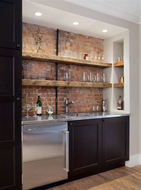 Bar Area Bars For Home Brick Kitchen Basement Kitchenette