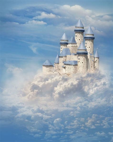 Castle Cloud Art Fantasy Blue Wallpaper Mural Decorsmarket Fantasy