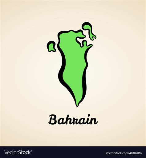 Bahrain Outline Map Royalty Free Vector Image