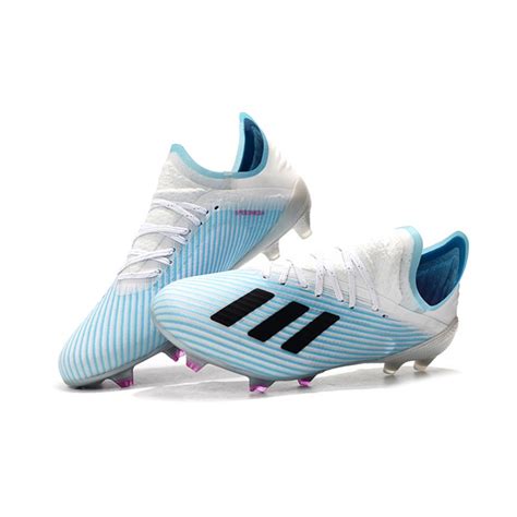 adidas Men's X 19.1 FG Soccer Cleats Blue White Black