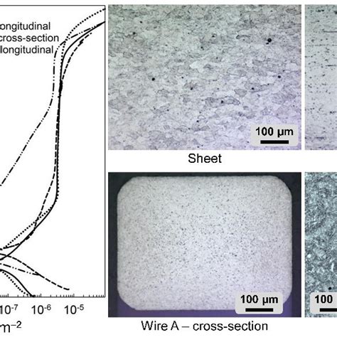 Potentiodynamic Curves And Representative Microstructures Of Four