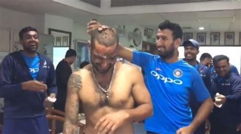 Gabbar Shikhar Dhawan Gets Cake Facial From Team India Mates On 32nd