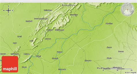 Physical 3D Map of Sheopur