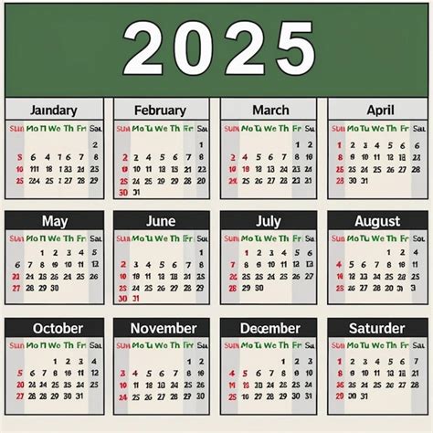 Template For 2025 Calendar | Premium AI-generated image