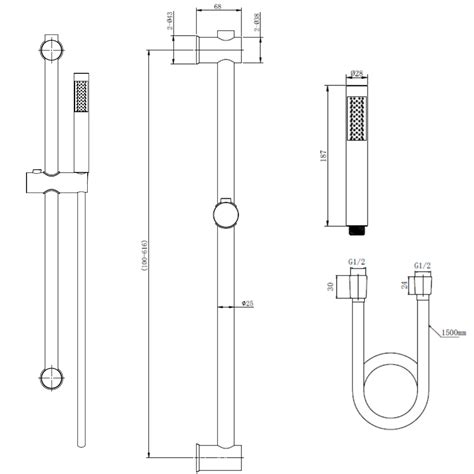 Brushed Brass Thermostatic Mixer Shower Set With Hand Shower Arissa