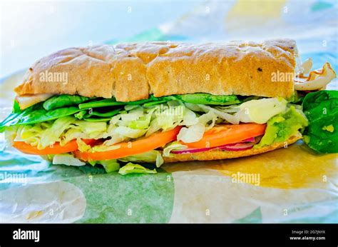 A six-inch Cali Fresh Turkey Sub is pictured at Subway, July 13, 2021 ...