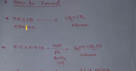 How To Convert Ethyne To Ethene