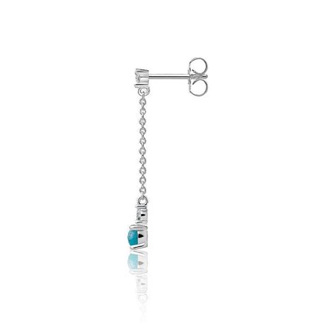 Boucle D Oreille Unique Pendante Turquoise H Ocarat