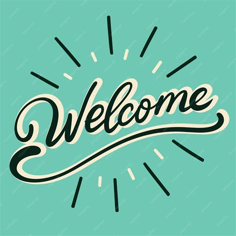 Premium Vector Welcome Banner Handwriting Inscription Welcome Text