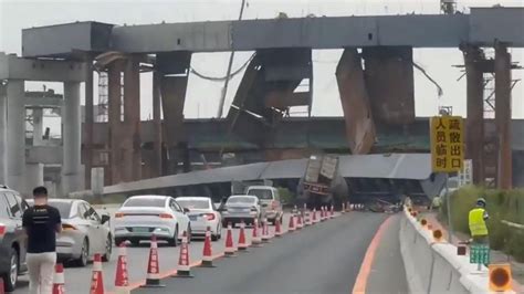 广东中江高速横栏段交通中断 一在建大桥安全事故画面曝光腾讯视频