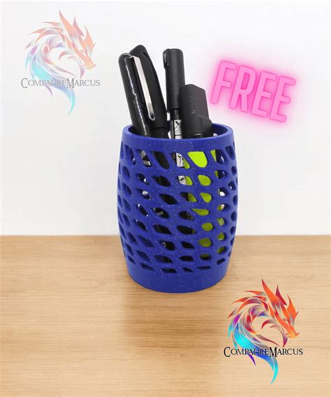 Voronoi Pen Holder Easy Print 3mf Included 3d Model By