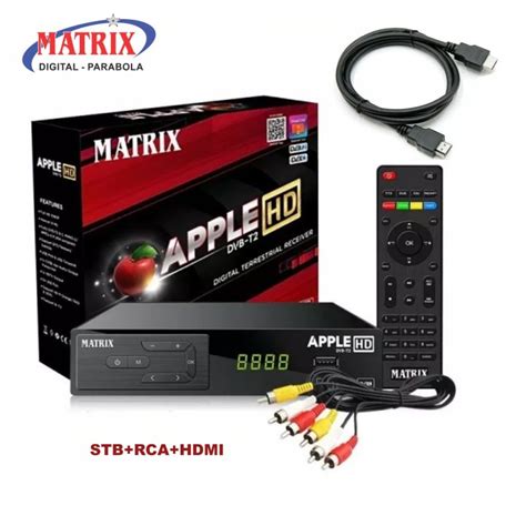 Set Top Box STB Matrix Apple HD Merah DVB T2 Receiver Penerima Siaran