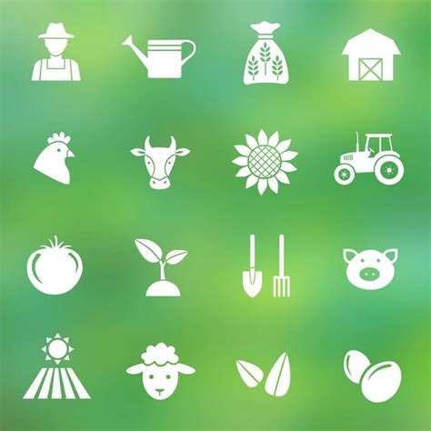 Farming Harvesting And Agriculture Icons Stock Vector Rimmarii