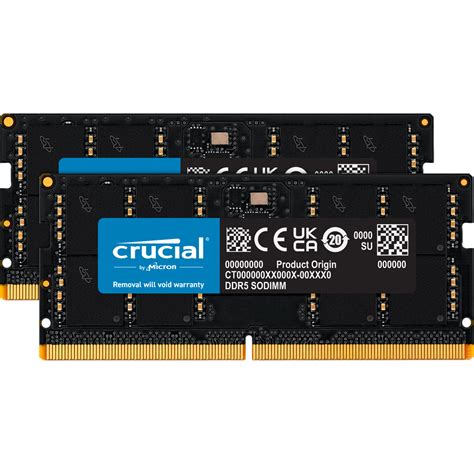 Crucial 32GB DDR5 4800 MHz SO DIMM Memory Kit CT2K16G48C40S5 B H