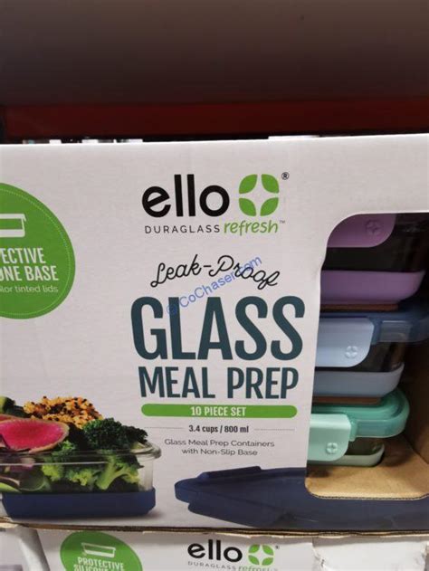 Costco 1738493 Ello 10Piece Meal Prep Glass Food Storage Containers3