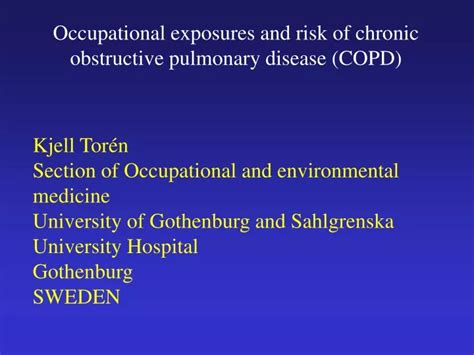 Ppt Occupational Exposures And Risk Of Chronic Obstructive Pulmonary