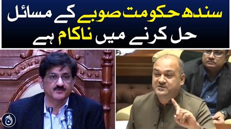 Ali Khursheedi S Speech Sindh Assembly Session Aaj News Youtube