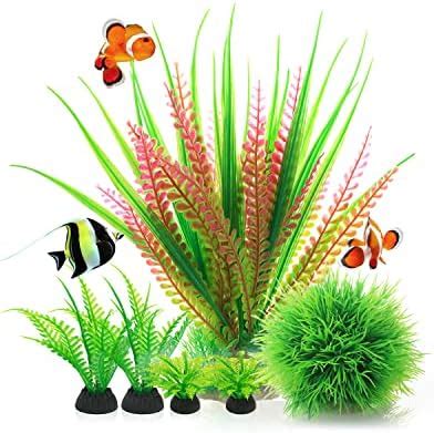 Aquarium Fish Tank Plastic Plants 10 Pcs Aquarium Plants Fish Tank