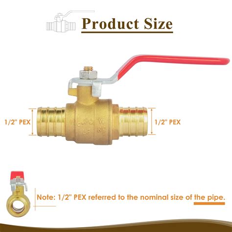 Snapklik JUWO 1 2 Inch PEX Ball Valve 2 Pack Pex Crimp Brass