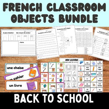 French Classroom Vocabulary Objects Bundle Back To School By French