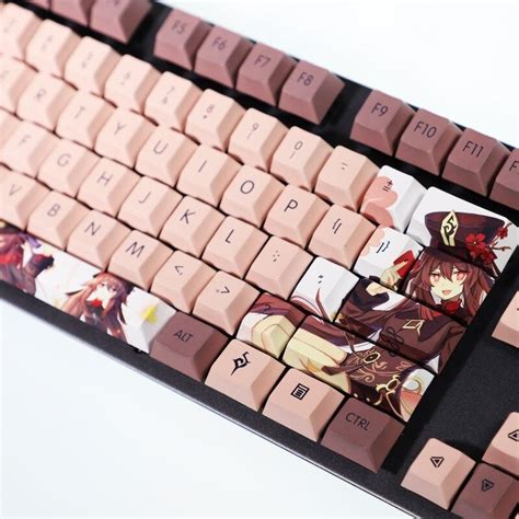 Cute Hu Tao Genshin Impact Keycaps Set Chocolate Keysium