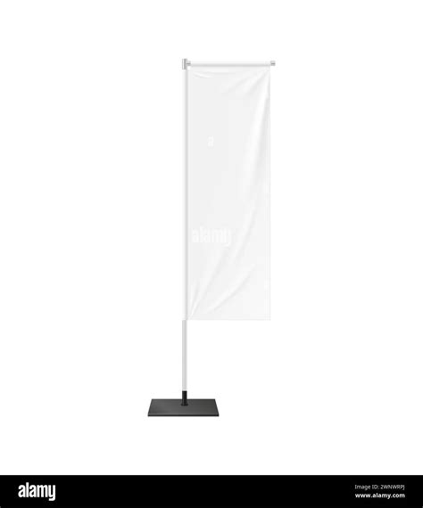 Realistic Beach Flag Banner Stand Isolated 3d Vector Blank Mockup For