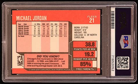 Michael Jordan Fleer Psa Pristine Auction