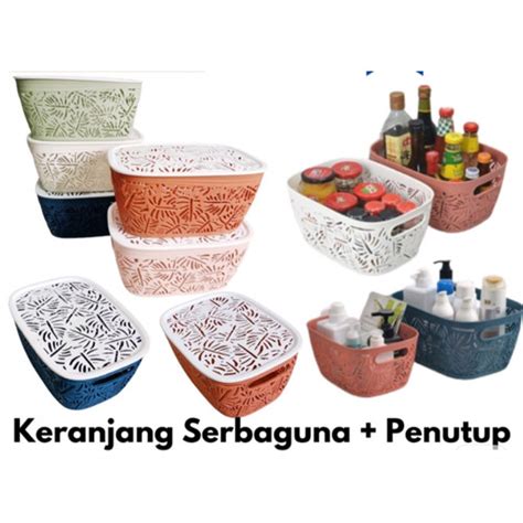 Jual Keranjang Plastik Tutup Monstera Serbaguna Clio Plastik Motif