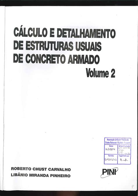 C Lculo E Detalhamento De Estruturas Usuais De Concreto Armado Librain