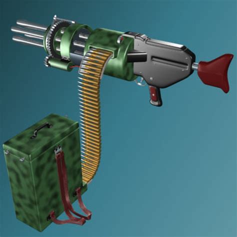 3d chaingun chain gun model