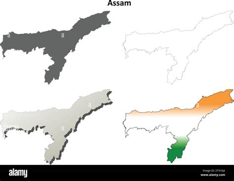 Assam Blank Detailed Outline Map Set Royalty Free Vector Stock Vector Image And Art Alamy