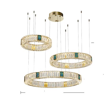 LED Luxury Golden Chrome Colorized Crystal Ring Designer Chandelier