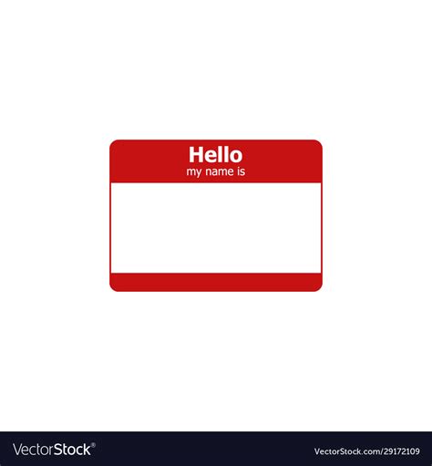 Hello My Name Is Label Sticker Royalty Free Vector Image