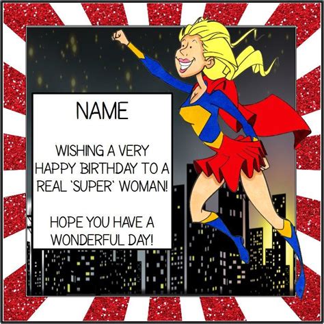 Superwoman Birthday Card Personalised Supergirl Birthday Superhero