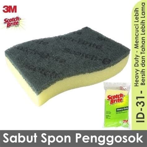 Scotch Brite Sabut Spons Cuci Piring Premium Hijau Heavy Duty ID 31