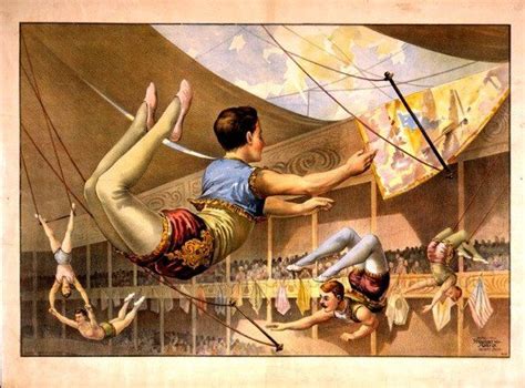 Antique Victorian Circus Poster Aerialist Trapezist Acrobat Etsy