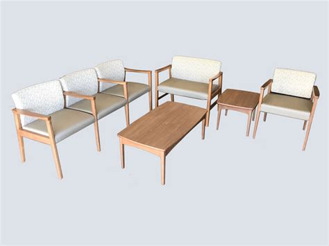 Waiting Room Furniture Set - Beige & Medium Wood “Ki Affina” - A-1 ...